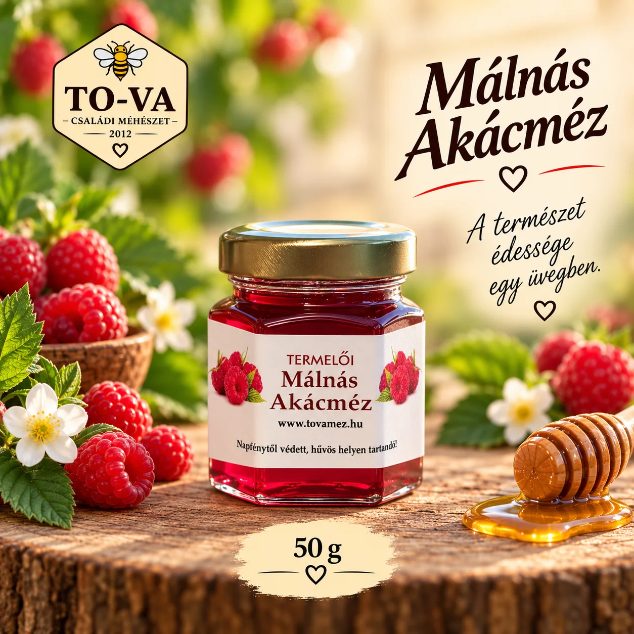 Málnás akácméz – 50 g