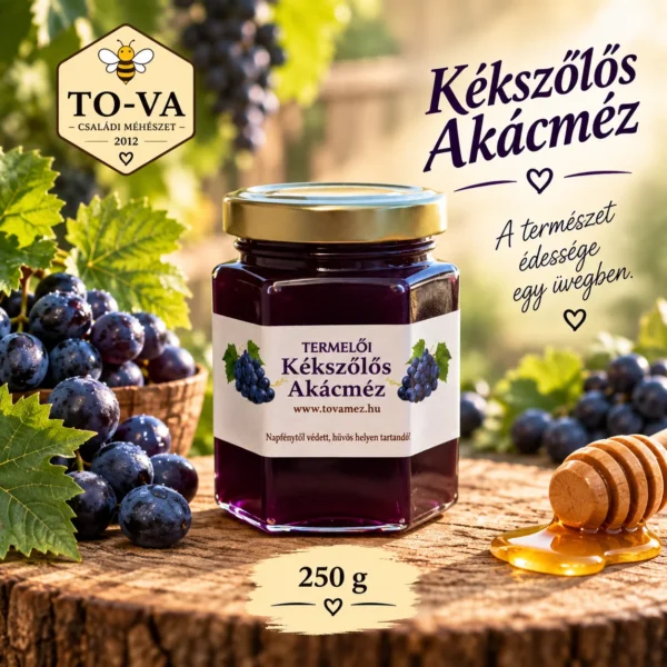 Kékszőlős akácméz