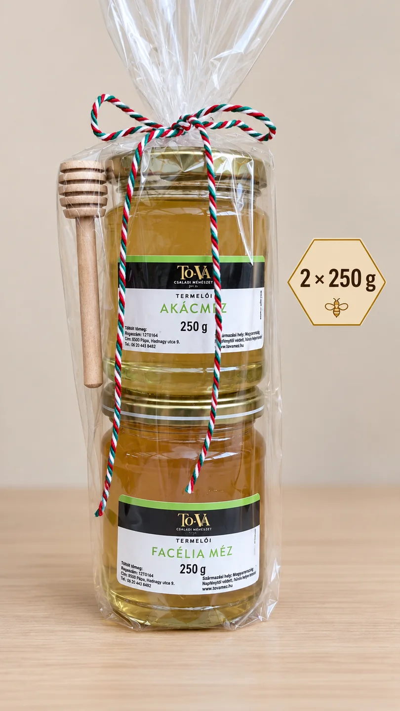 Fajtaméz ajándékcsomag csurgatóval – 2 × 250 g